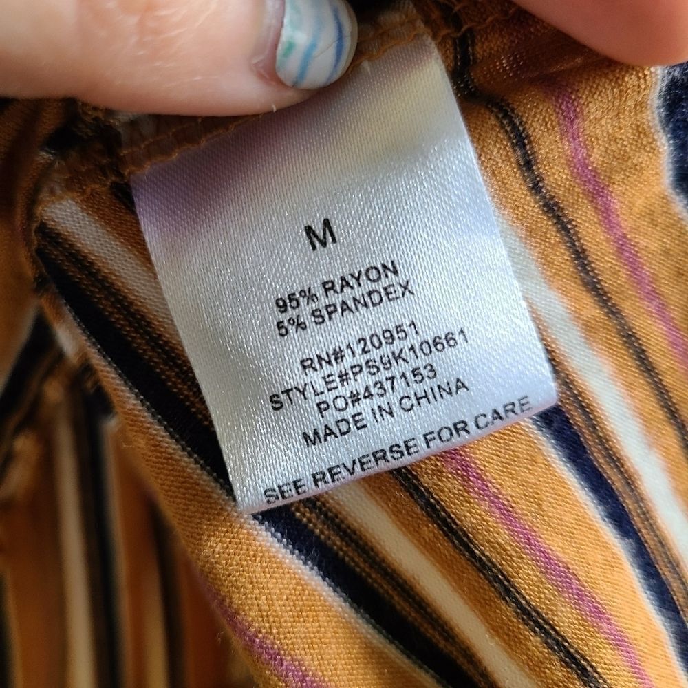 Pink Rose Striped Button Up - Picture 6 of 8